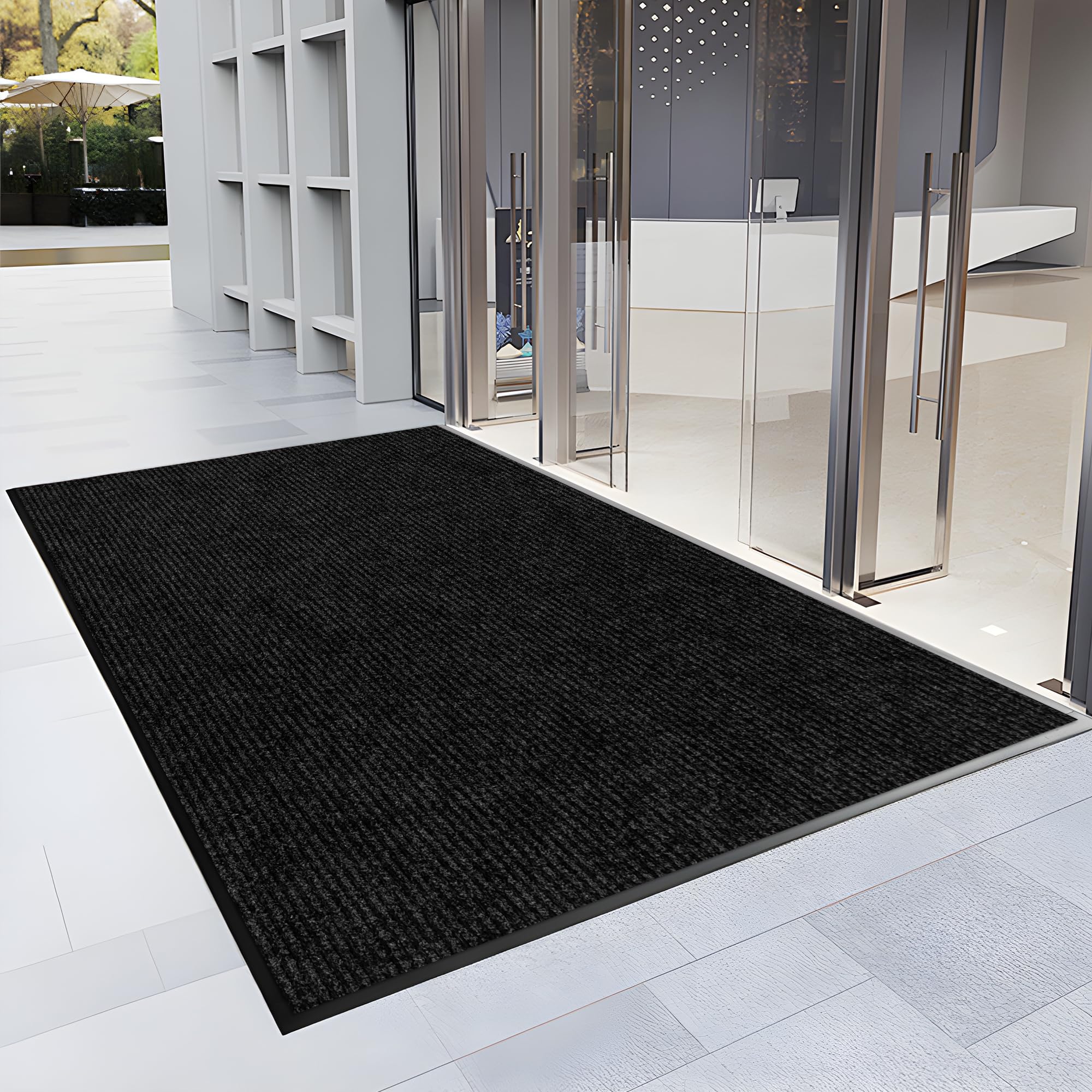 4? x 6? Front Door Mat Indoor Outdoor Entrance, Commercial Floor Mat Heavy Duty Dirt Trapper Entryway Doormat, Custom Size Non Slip Rubber Backing Welcome mat, Door Mat for High Traffic Area
