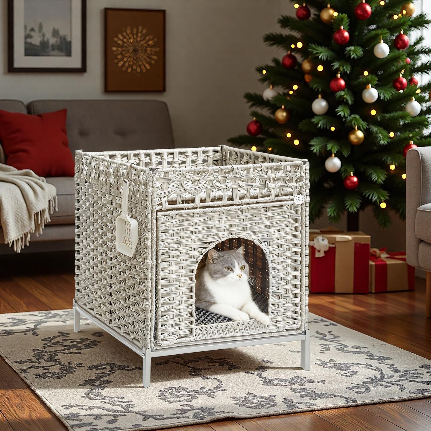 Homegroove Katzenschrank für Katzentoilette, Grau