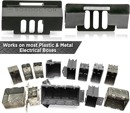 Miniatura 5 de Box Doctor Clips de reparación - Fija tomas e interruptores sueltos - Clips de reparación de cajas de pared eléctricas - Paquete de 10