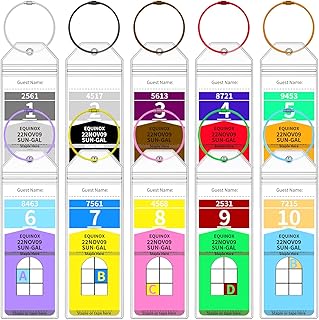 Royal Caribbean Luggage Tag Holders, 10 Pack Zip Seal Clear Cruise Luggage Tag Holder with Steel Loops for Royal Caribbean & Celebrity Cruise Essentials (10 Pcs with 10 Colors Ring)