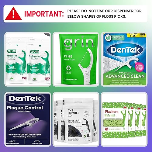 Miniatura 6 de Soporte para púas de hilo dental, dispensador de púas de hilo dental para limpiar los dientes, estuche de púas de hilo dental de viaje, dispensador
