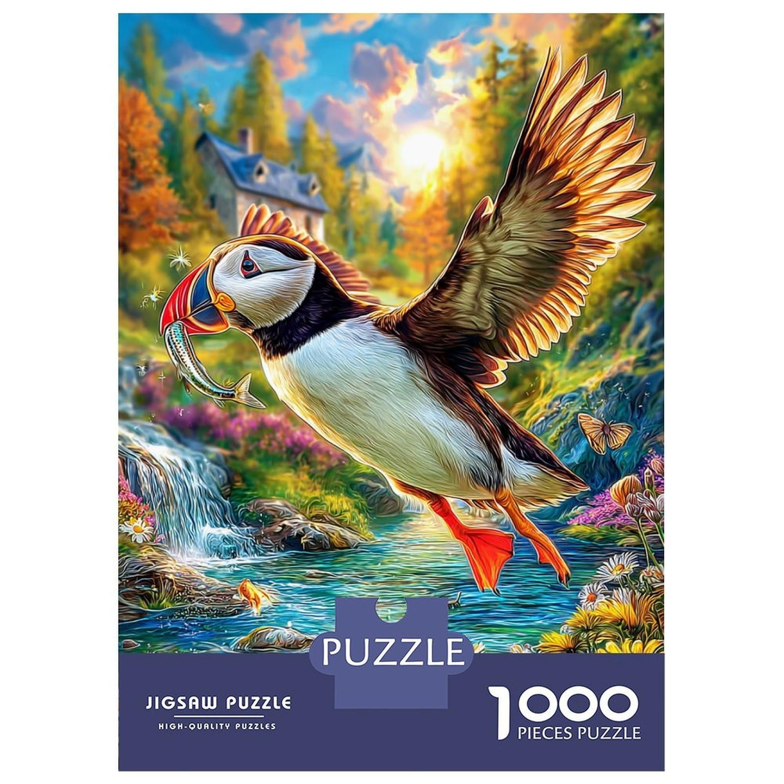 Puffin Jigsaw Puzzle for Adults And Teenagers, Impossible 1000 Piece Puzzle,Family Fun Activity, Challenging Puzzle Game 38x26cm/1000pcs