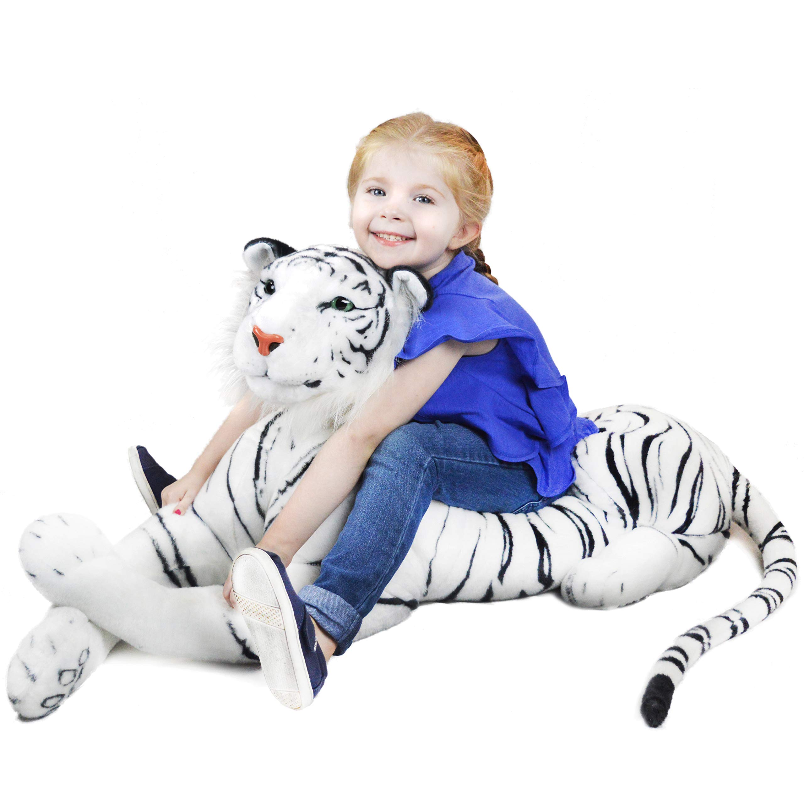 Timurova The White Tiger - 42 Inch Long (Tail Measurement Not Included) Big Stuffed Animal Plush Cat