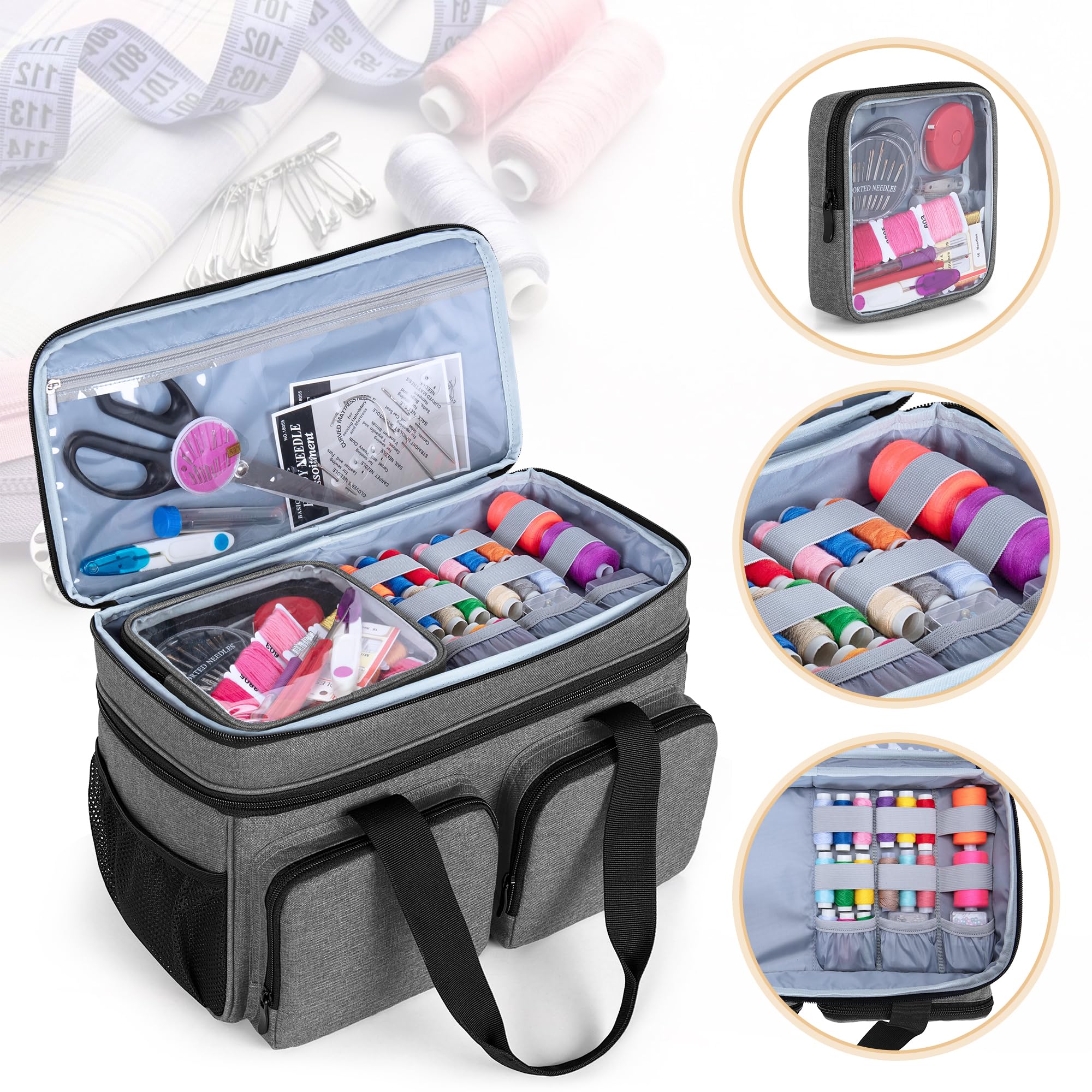 BAFASO Großer Nähtasche Organizer, Nähsettasche Groß, Nähzeugtasche Reise