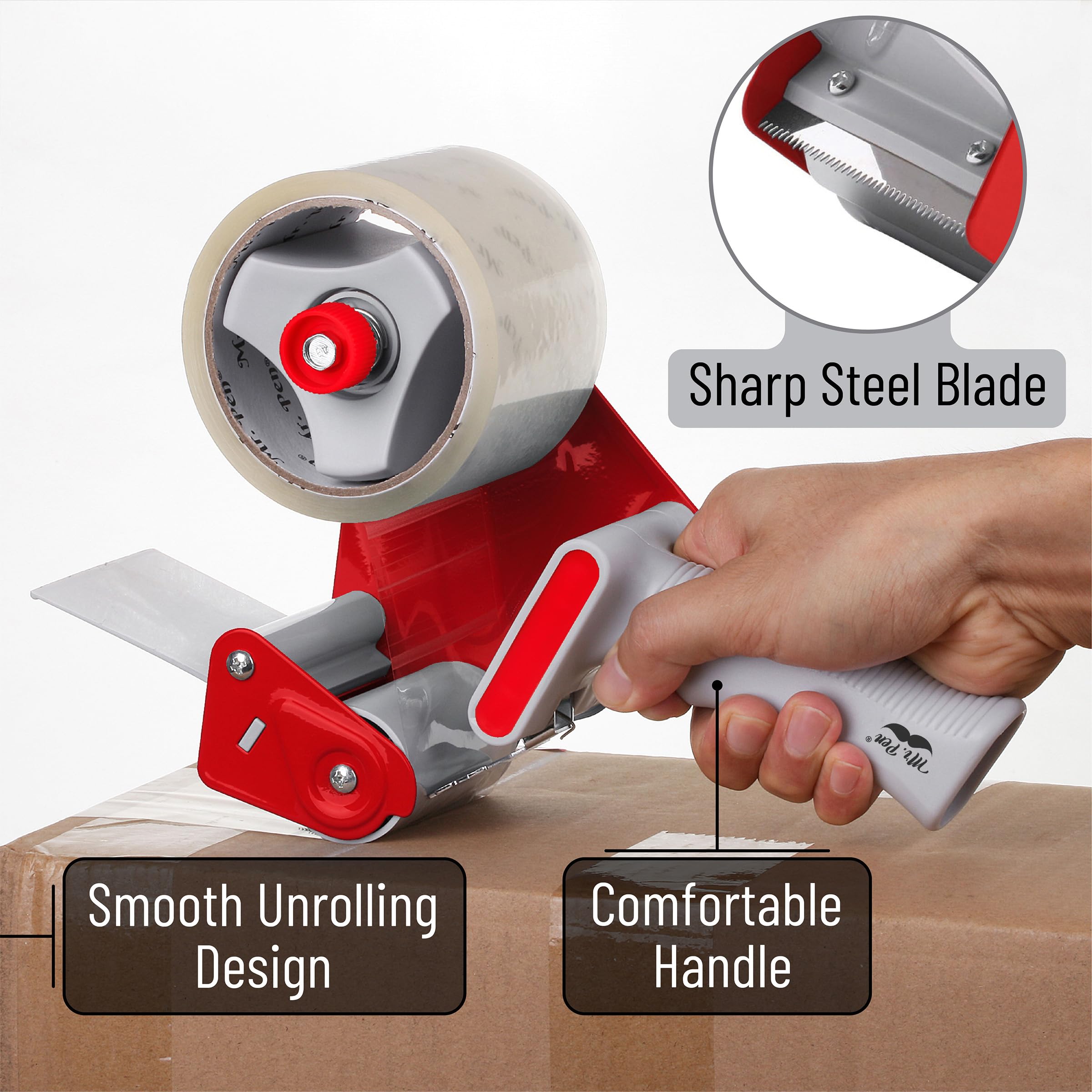 PERFECTAPE 3-Inch Heavy Duty Tape Gun 4-Pack - Commercial Packing Tape Dispenser