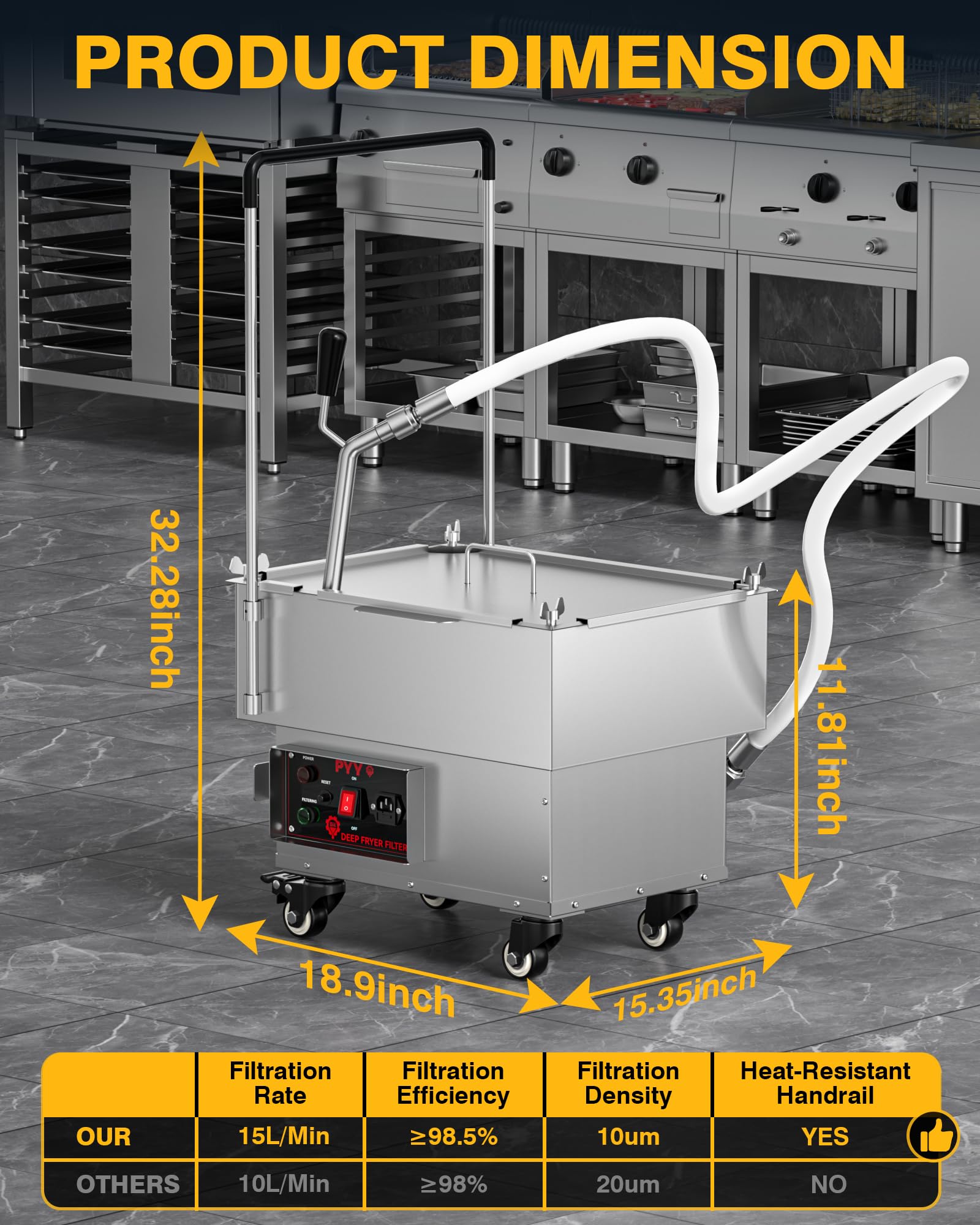Snapklik.com : Fryer Filter Machine - 18L/58GAL Mobile Fryer Oil Filter ...