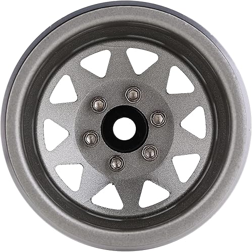 Miniatura 4 de INJORA 1.9 Beadlock Buje de llanta de 4 piezas de llantas de metal para 1/10 RC Crawler Car TRX4 Axial SCX10 90046 VP VS4-10 Redcat Gen 8 7 (gris)