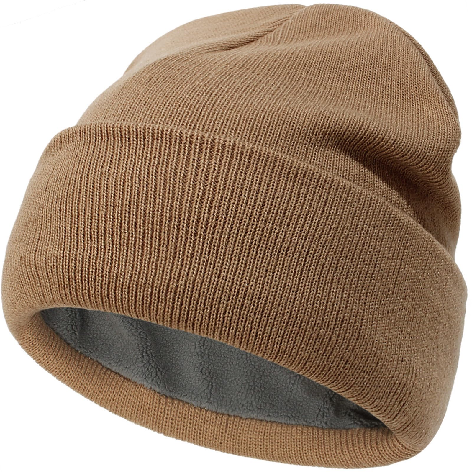 DRESHOW Warm Knit Beanie for Women Men Winter Beanie Hats for Unisex Soft Slouchy Warm Cuffed Cap for Cold Weather