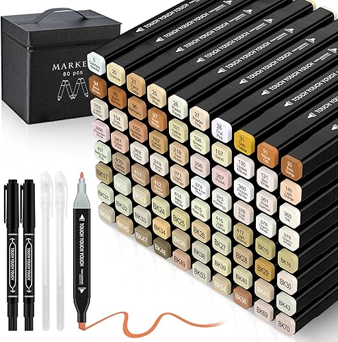 Marcadores de tonos de piel 80 colores marcador cópico de doble punta alcohol juego de marcadores para niños y adultos artistas pintura colorear