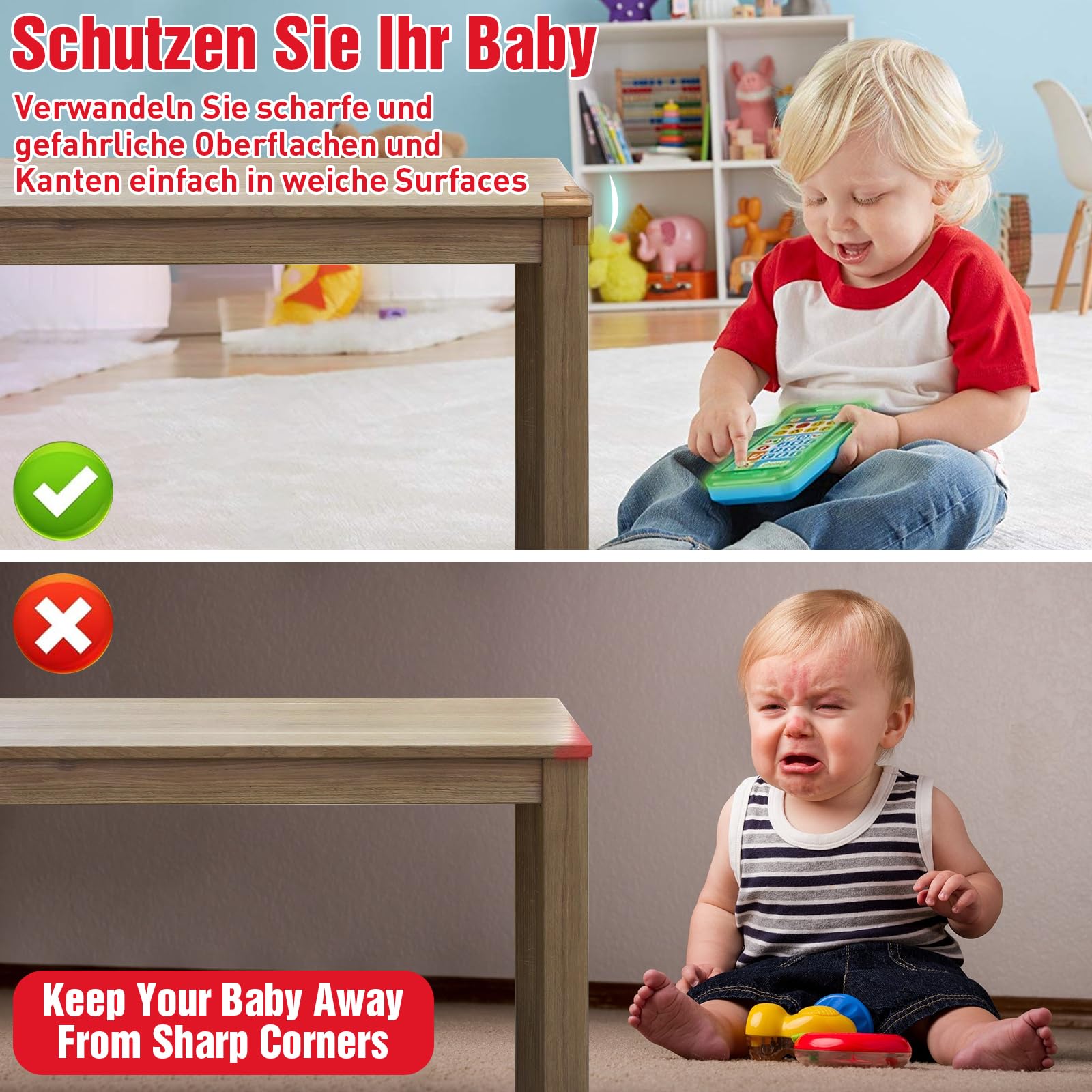 20 Pezzi Paraspigoli per Bambini,Trasparent Paraspigoli Angolari in Gomma, Angoli per Bambini per Tavoli da Pranzo, per Tavolo e Mobili