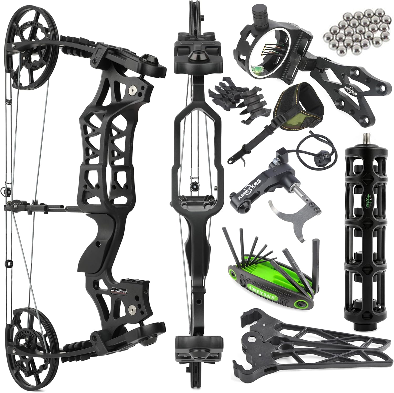 Wolfman Archery Compound Bow Set Steel Ball Bow Set Draw Weight 40-70Lbs,Dual-use Hunting Bow, Shoot Arrow and Steel Ball in Car, for Archery Outdoor Hunting Target Shooting Bow Fishing