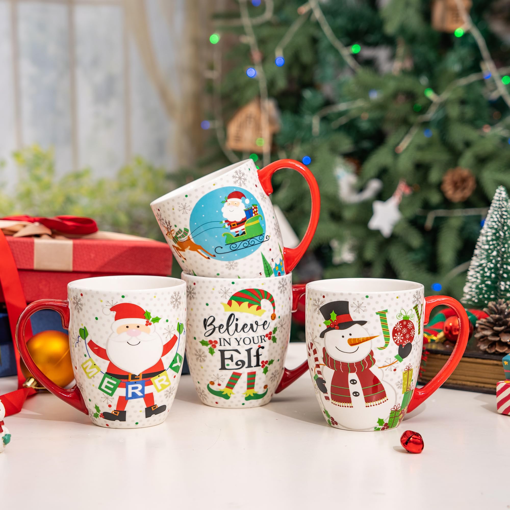 Lot de 4 tasses à thé mignonnes en forme d'ours en verre de 8 oz à