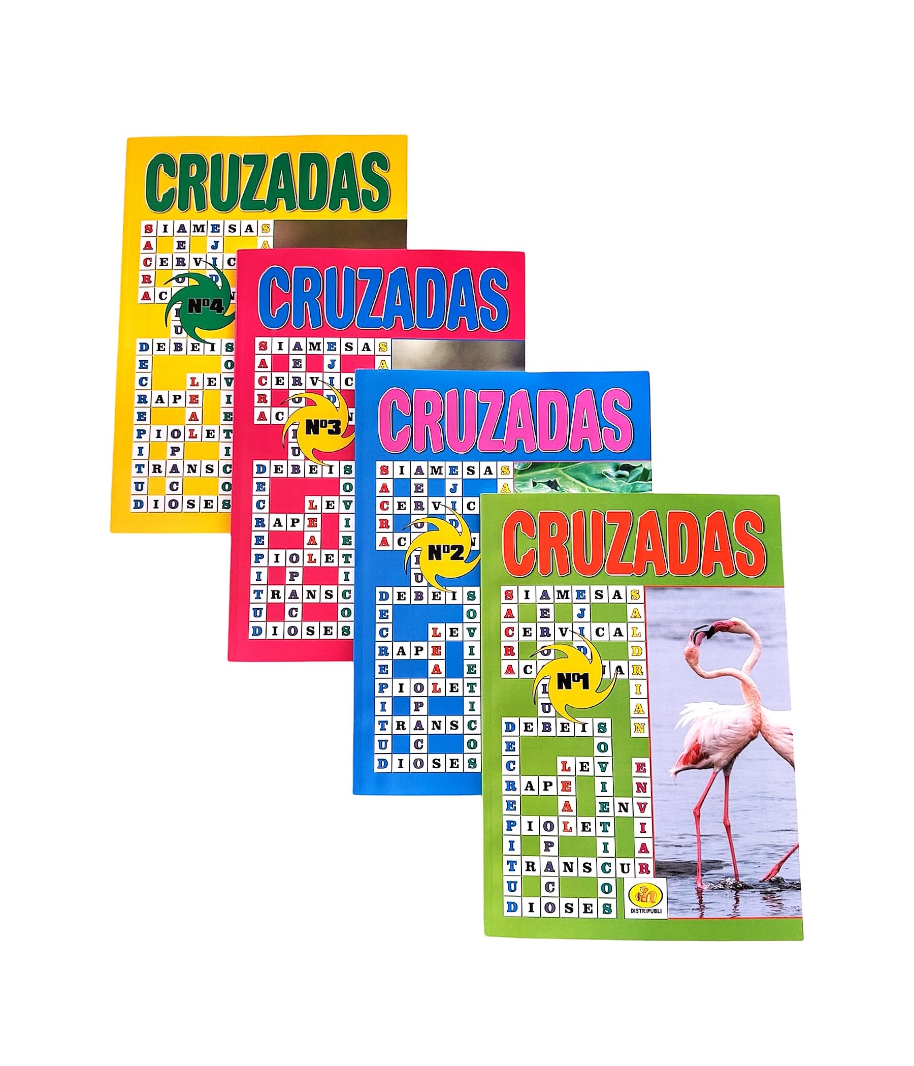Cruzadas Hobbies for Adults, Pack of 4 Books, Black and White, Spanish
