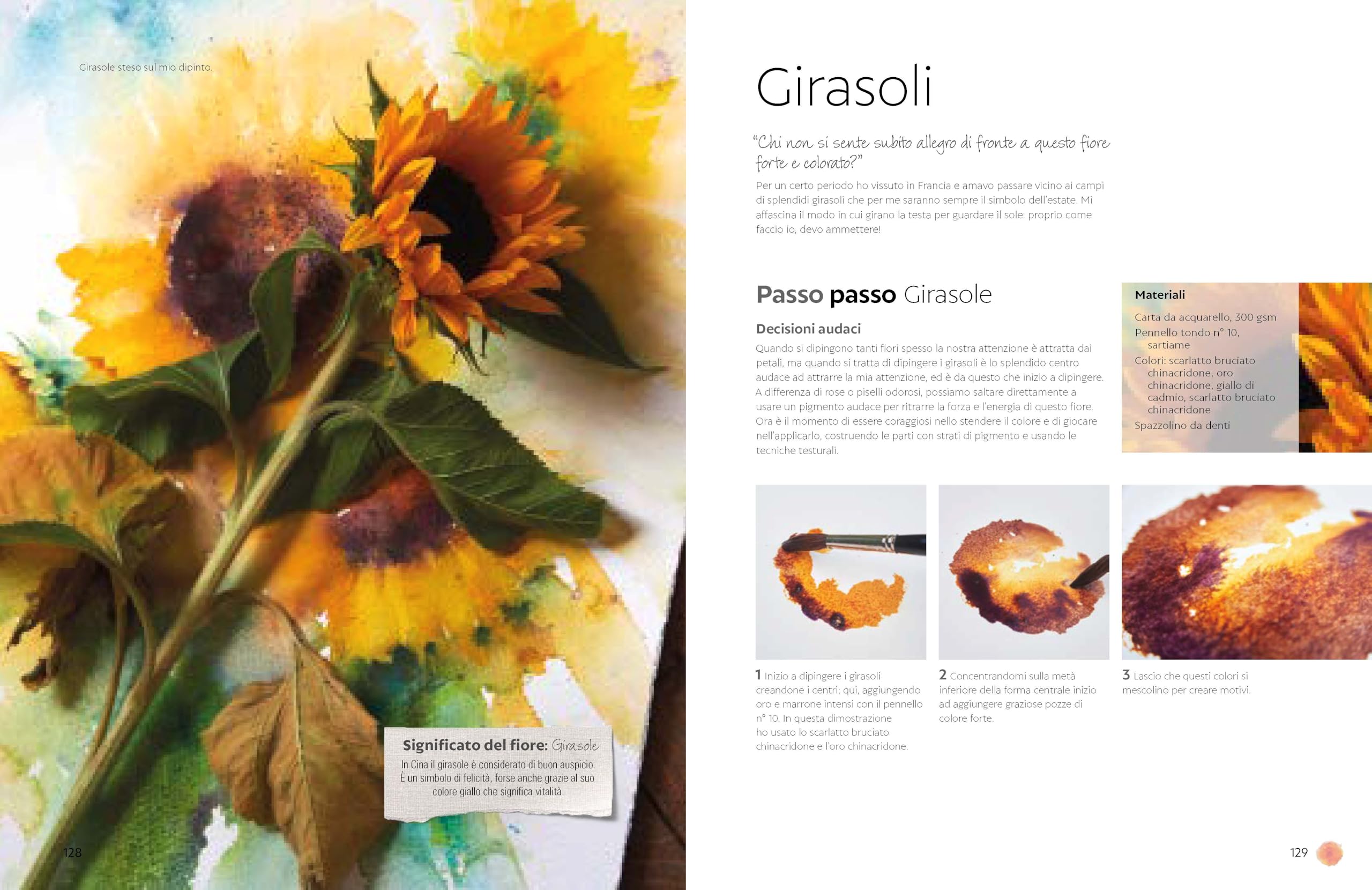 Suggestivi fiori ad acquarello. Dipinti con energia e vitalità