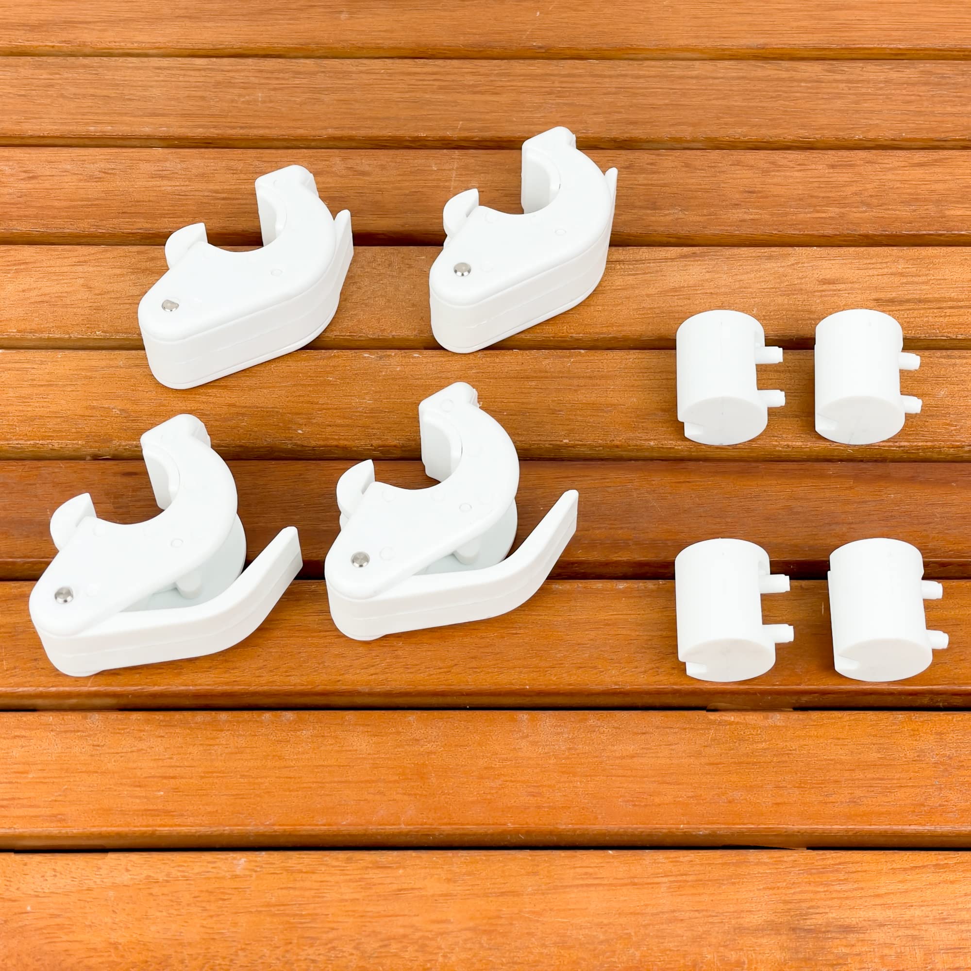 GATE14® Clips 4 Pz Bloccaggio Parabordi su Battagliola e Tientibene per Cima Ø Max 8 mm