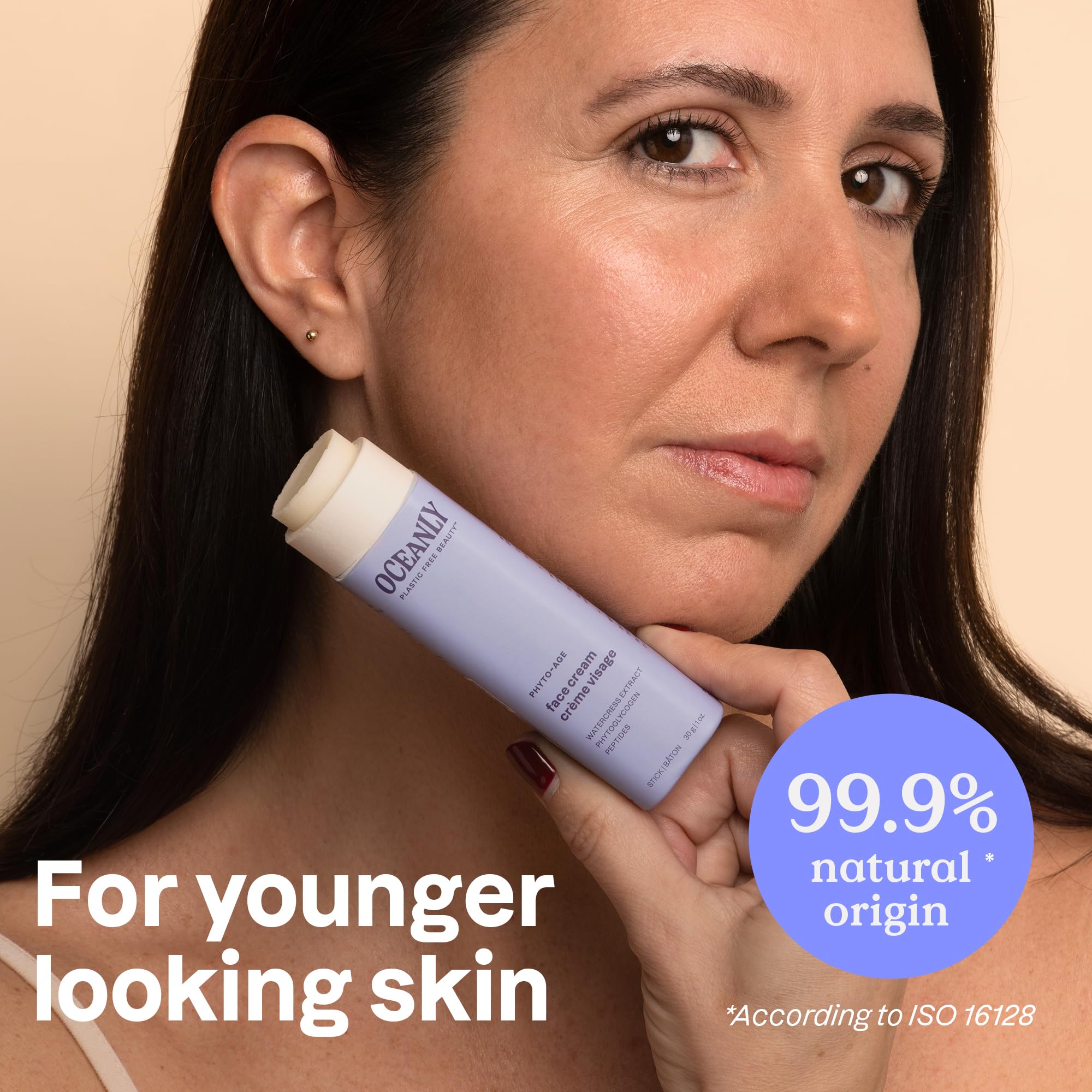 ATTITUDE Oceanly Crème Visage Solide, EWG Verified, Ingrédients d'Origine Naturelle, Soin pour la Peau Végane, PHYTO AGE, Sans Parfum, 30 g