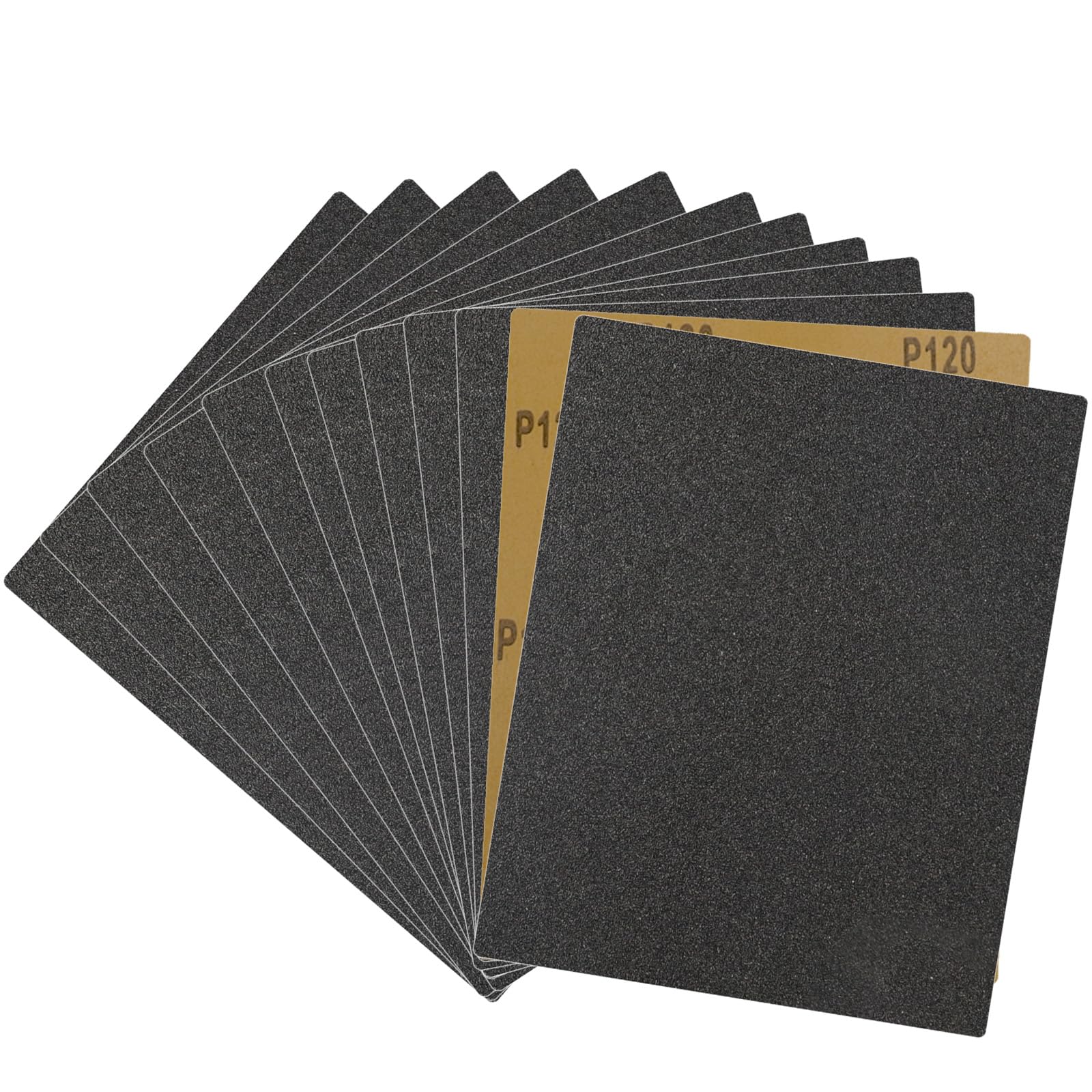 Photo 1 of 12-Sheet 120 Grit Wet Dry Sandpaper, 9 x 11 Inch Sand Paper Silicon Carbide Abrasive Sanding Sheets for Woodworking, Automotive and DIY Projects