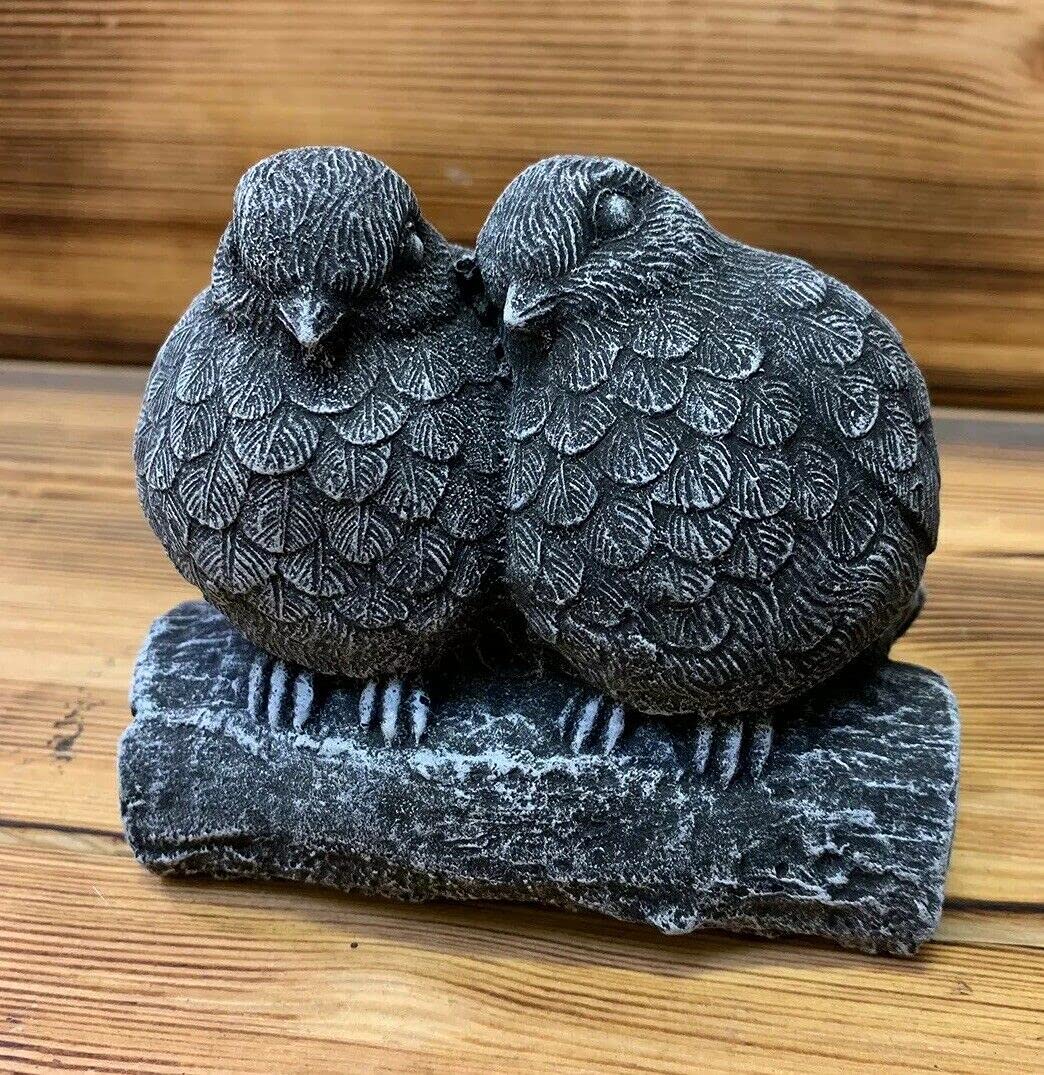 J And L Stone Ornaments Blue Stone Garden Cute Pair Of Love Birds Bird Tits Statue Ornament