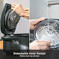 Vista 6 de Tiger JPW-H18U Induction Heating Rice Cooker and Warmer with 14 Menu Presets and LCD Display (10-Cup, Mauve Black)