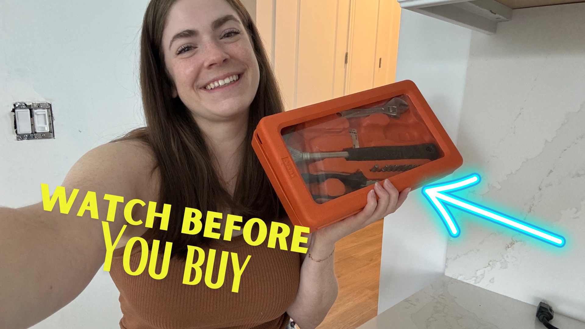 IKEA FIXA 17-Piece Home Tool Kit, open showing various tools including hammer, pliers, adjustable spanner, and screwdriver bits.