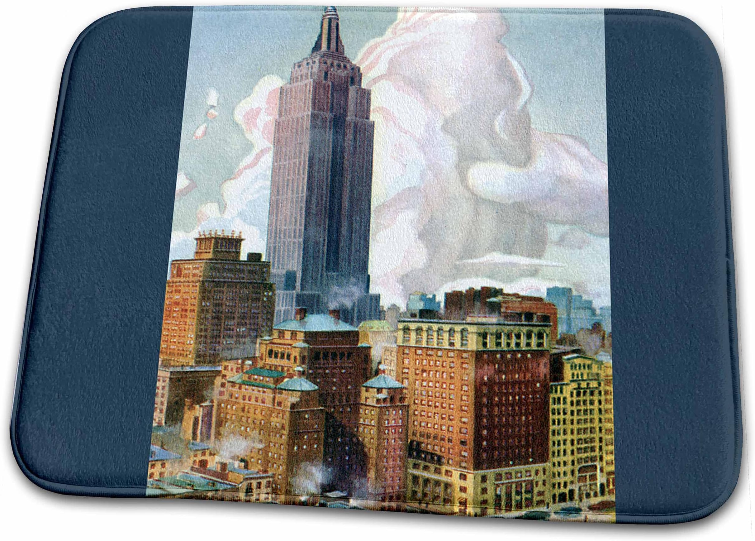 Dish Drying Mat - Empire State Building , New York City Postcard Reproduction BLN Vintage New York City Collection