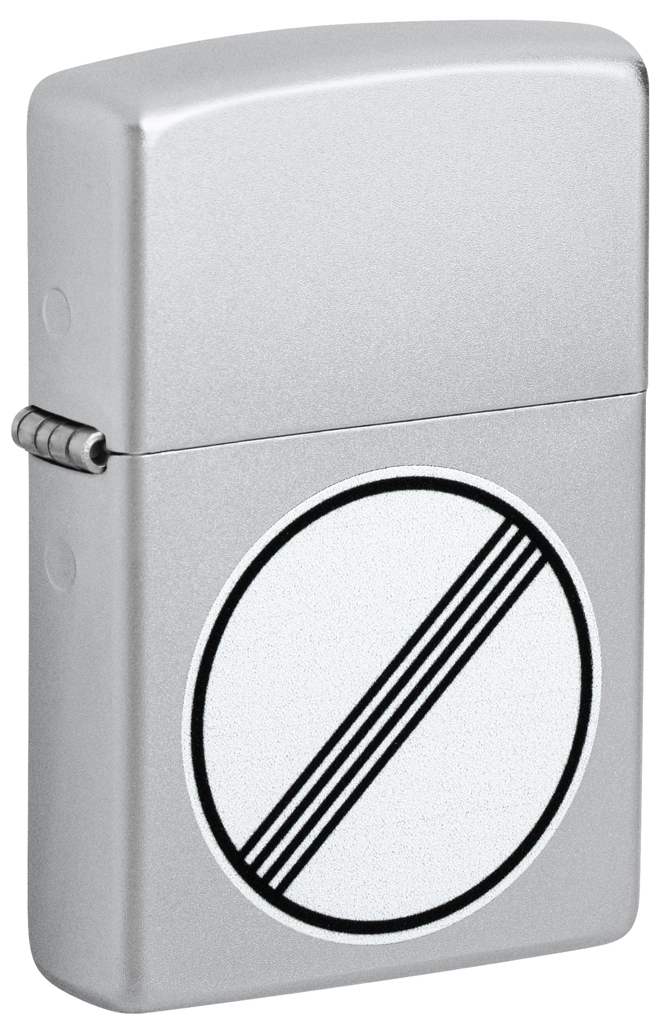 Windproof Lighter - Highway Unlimited, Satin Chrome, Colour Image, Refillable, Reusable, Windproof Design, Gift Box, Made in USA