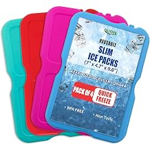 Reusable Ice Packs for Lunch Box/Coolers, Bag, or Backpack Coolers - Cold Up to 8-12 Hours Long Lasting for Camping Picnic, Outdoor Activities, Food Delivery
