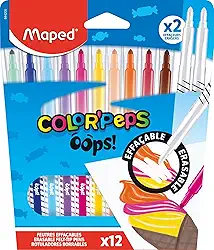 Caneta Hidrográfica Apagável Oops, 10 Cores, Maped