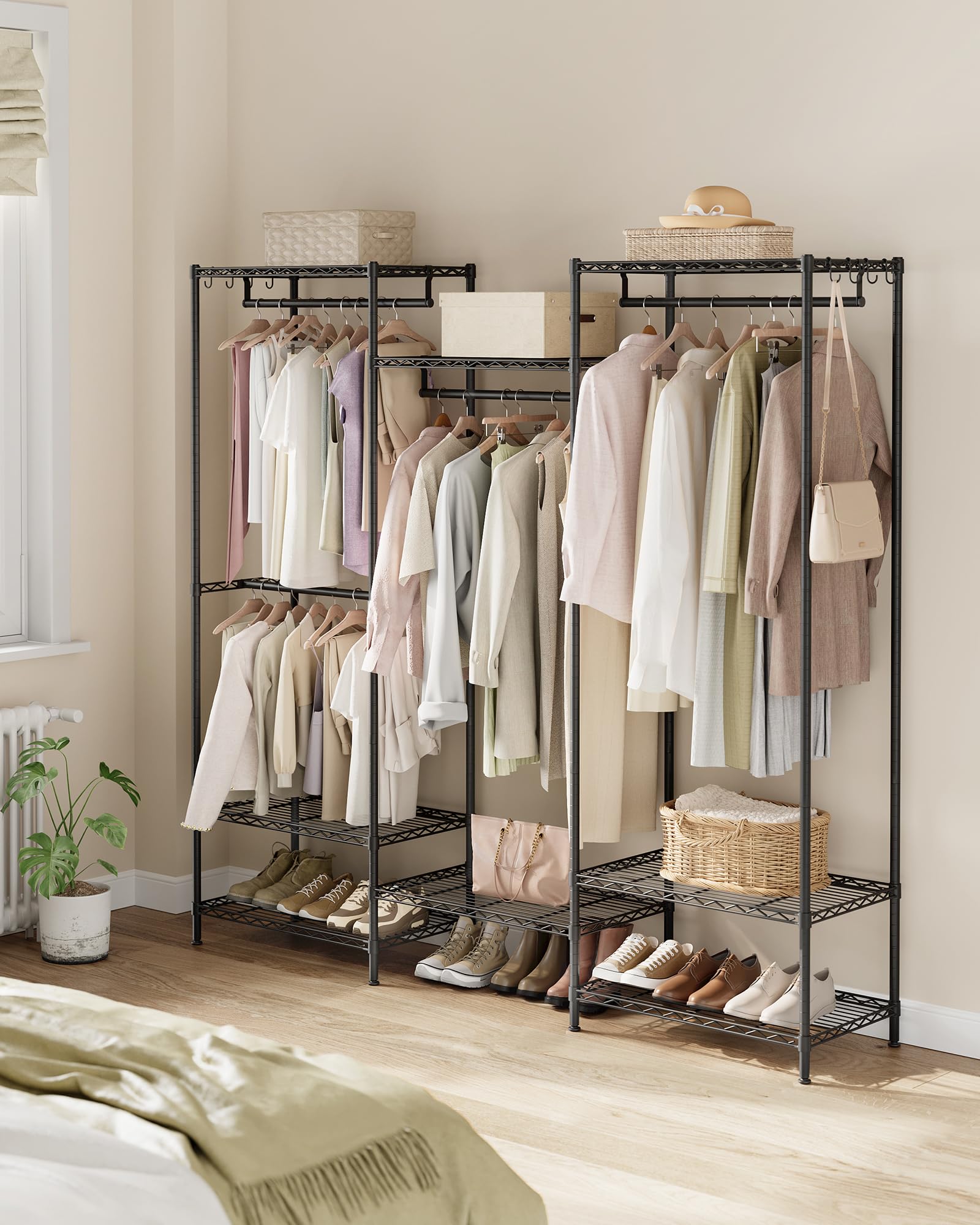 SONGMICS ハンガーラック 大容量スチール洋服掛けラック 幅175cm Amazon.co.jp: SONGMICS ハンガーラック 大容量スチール洋服掛けラック
