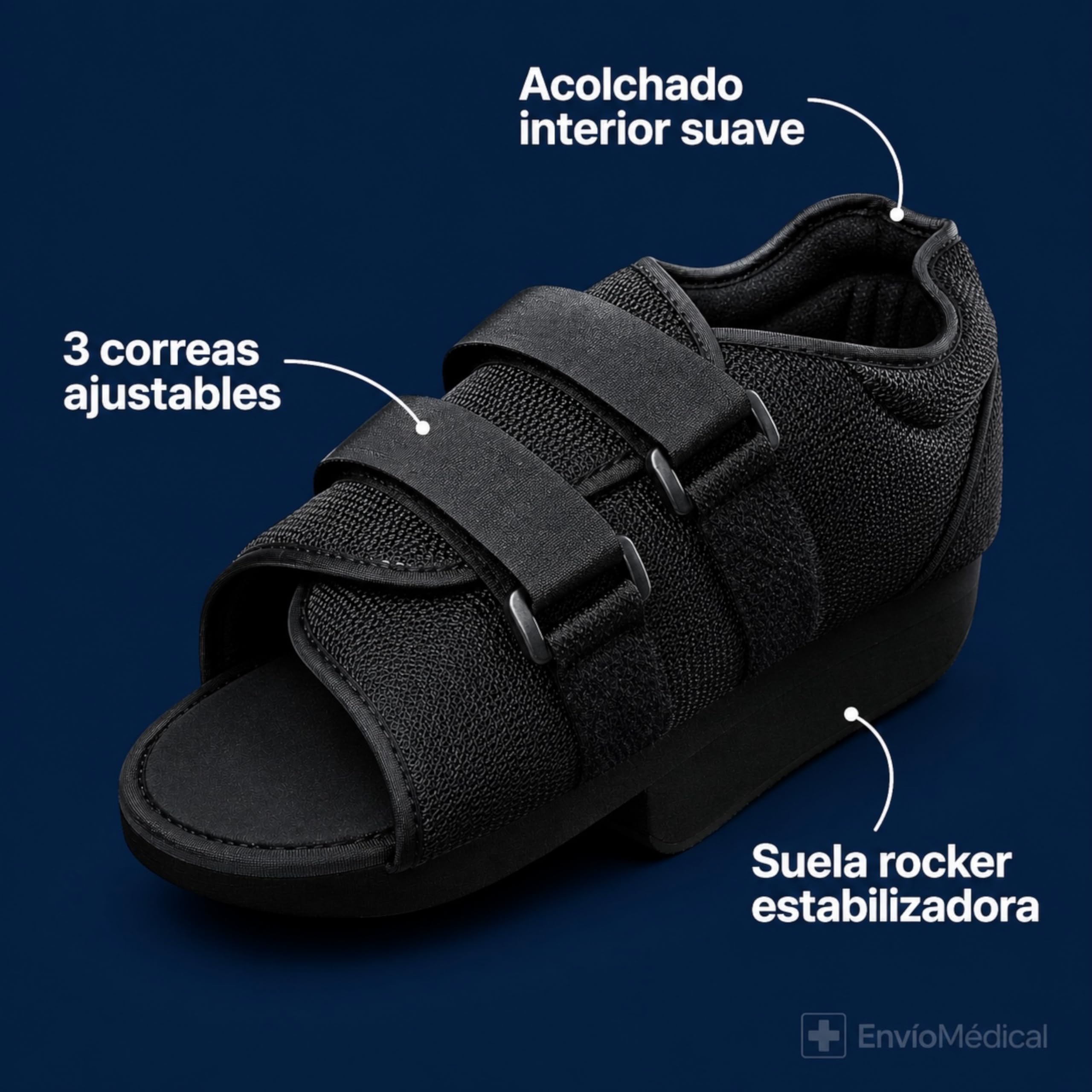 GERCARE Orliman CP02 Zapato Post-Operatorio de Tacón Invertido: Calzado Ortopédico Quirúrgico para Cirugía de Hallux Valgus (Juanetes) y Dedos en Garra, Descarga del Antepie, (Talla 3 (41-42))