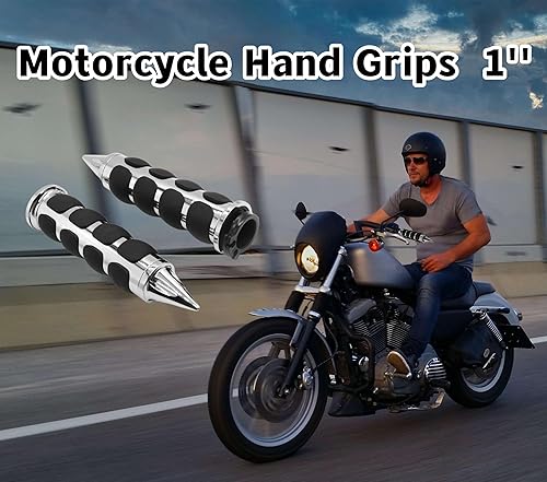 Miniatura 7 de HADAXT Empuñaduras de mano para motocicleta de 1 pulgada y 0.984 in, mango antideslizante universal, agarre para acelerador, color negro, cromado,