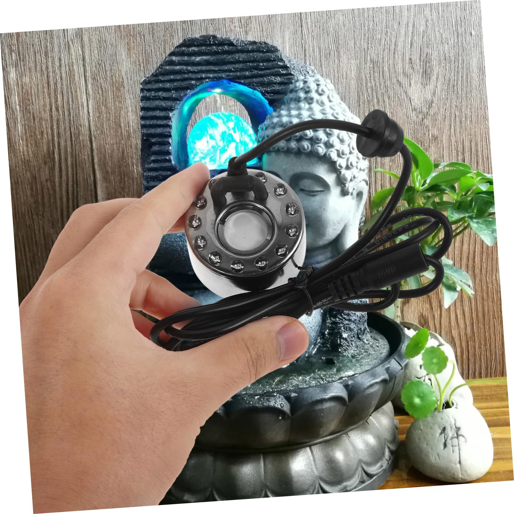 BESPORTBLE Small Fog Maker 12 Lights Humidifier for Pond Garden Halloween Landscape Decor