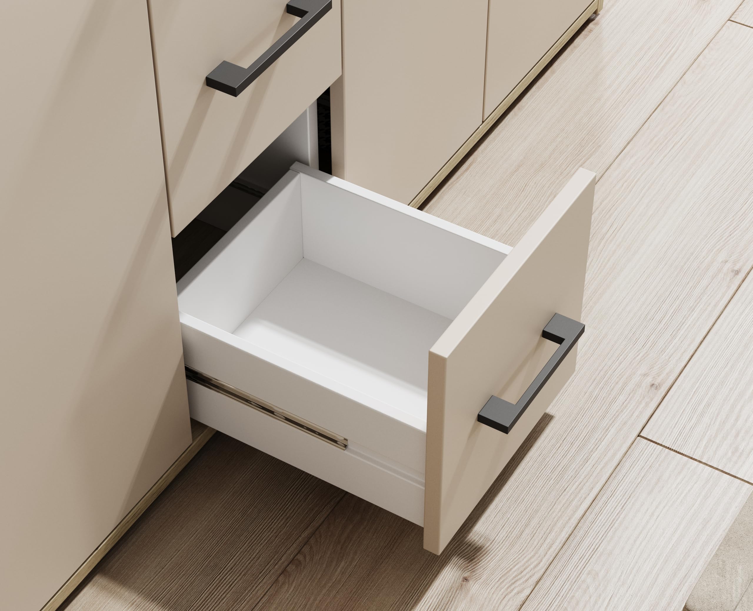 AVANTI TRENDSTORE DORO - cassettiera da ingresso, comó portaoggetti con 4 ante e 3 cassetti in legno truciolare. Dipsonibile 4 colori. Dimensioni ca. LAP 139x90x34 cm