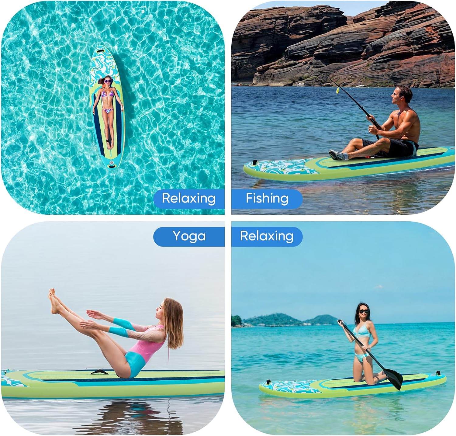 DUMOS Inflatable Stand Up Paddle Board, 10.5'×33'' Paddle Boards with Non-Slip Deck, Durable Advanced Material and Complete SUP Accessories for All Skill Levels