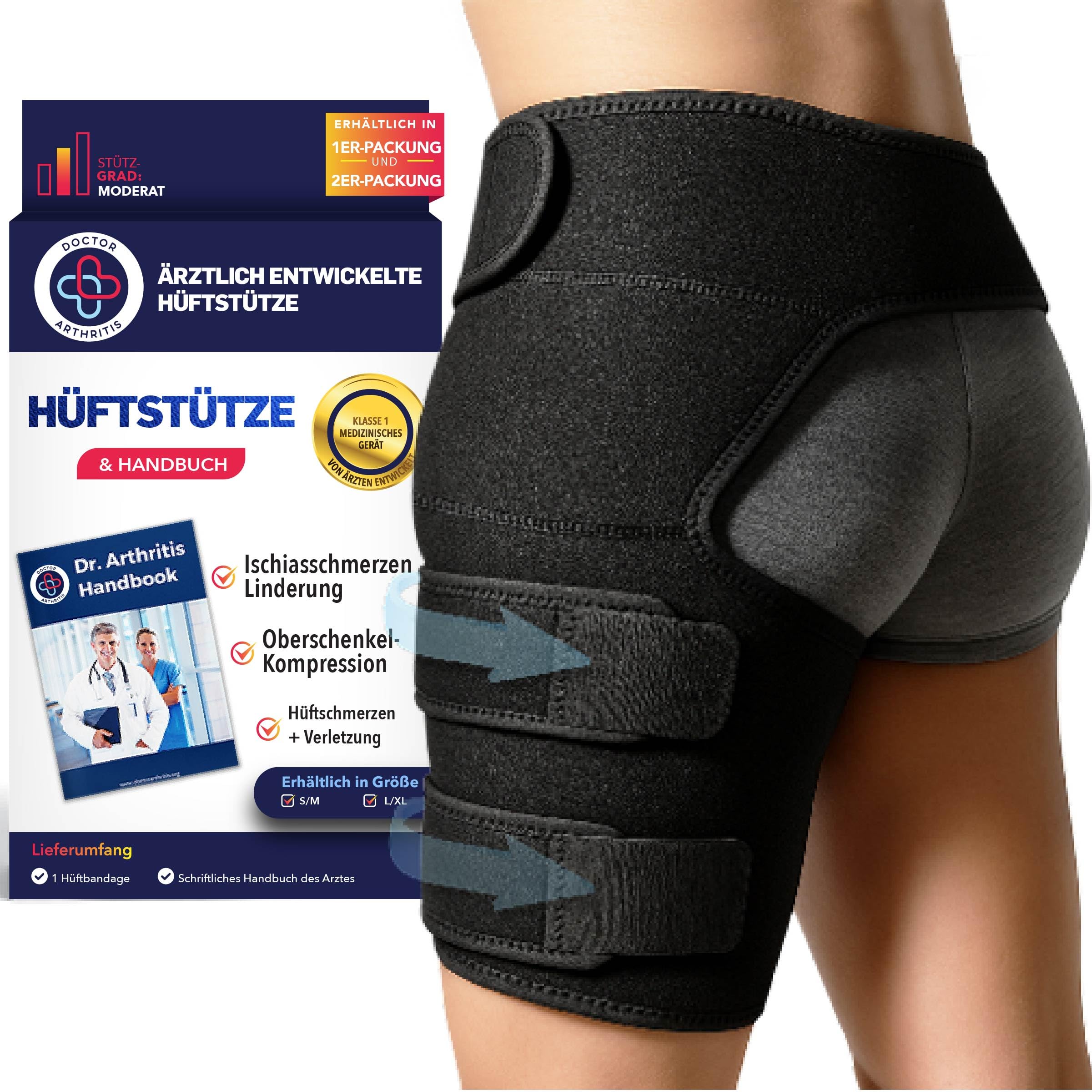 Dr. Arthritis Von Ärzten Entworfen, Stabilisierende Oberschenkelbandage, Hüftgelenkstütze für Ischias-Schmerzlinderung