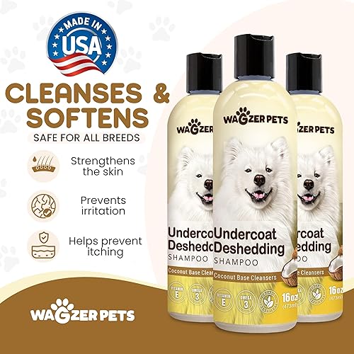 Miniatura 5 de Wagzer Pets Champú para perros Deshedding  Rico en aceite de coco para perros, vitamina E, ácidos grasos Omega 3-6 para control de desprendimiento y