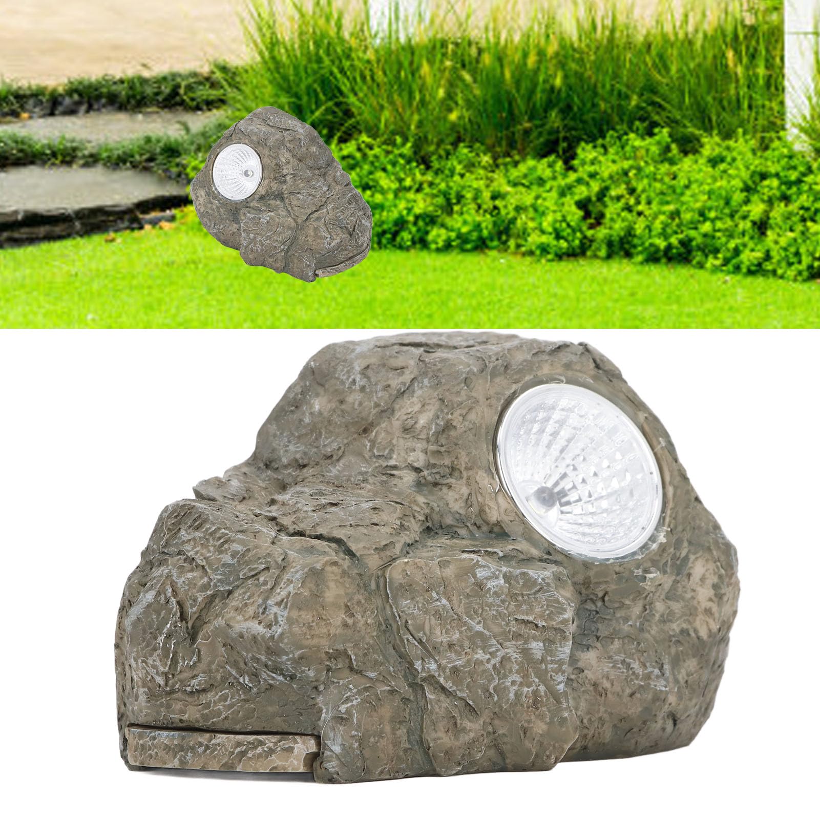 Moxeupon Nascondiglio Chiave Per Esterni, Pietra Artificiale, Portachiavi Nascosto, Per Esterni, Giardino, Materiale In Resina, Grigio