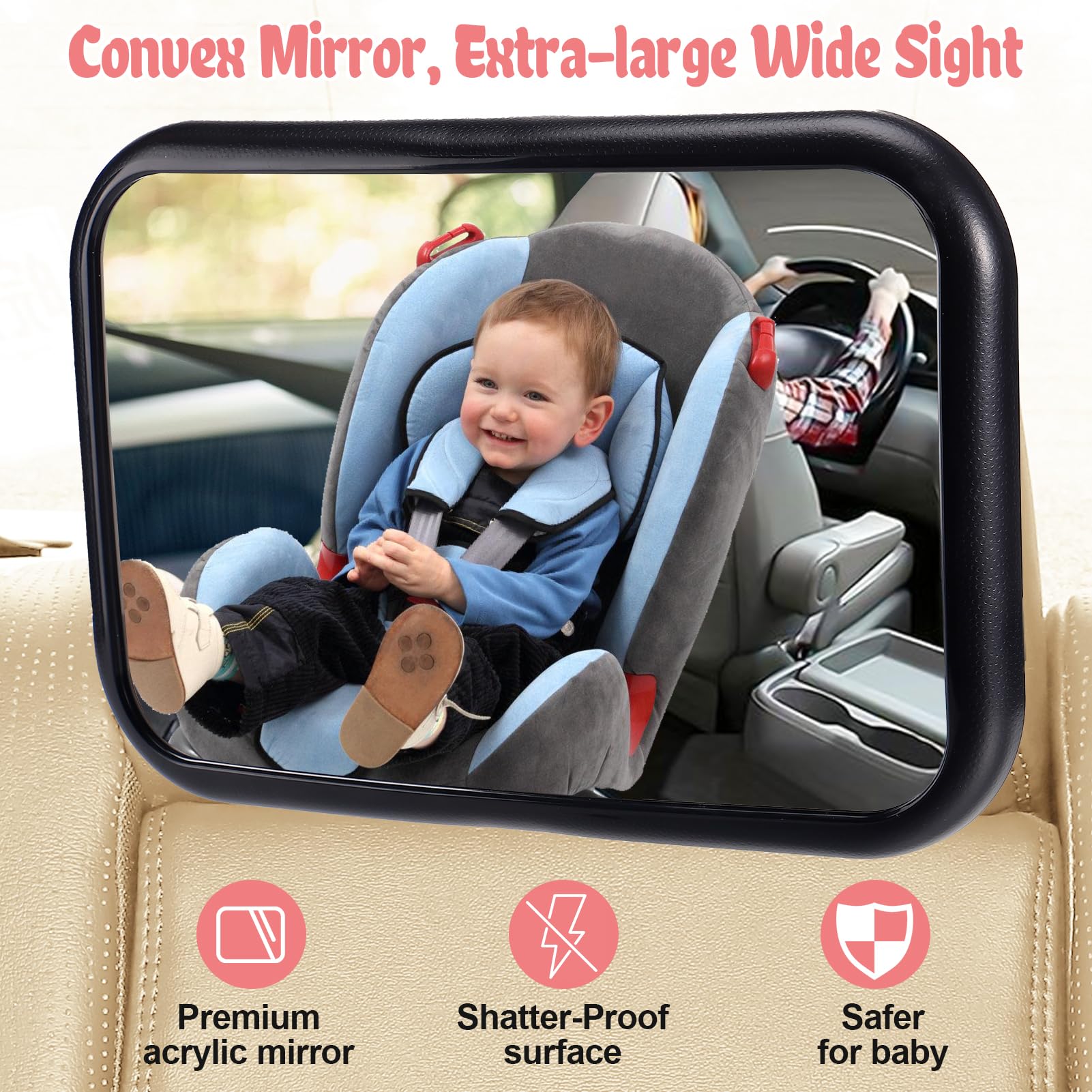 Baby Car Camera IC ICLOVER Baby Car Seat Mirror For Rear Facing