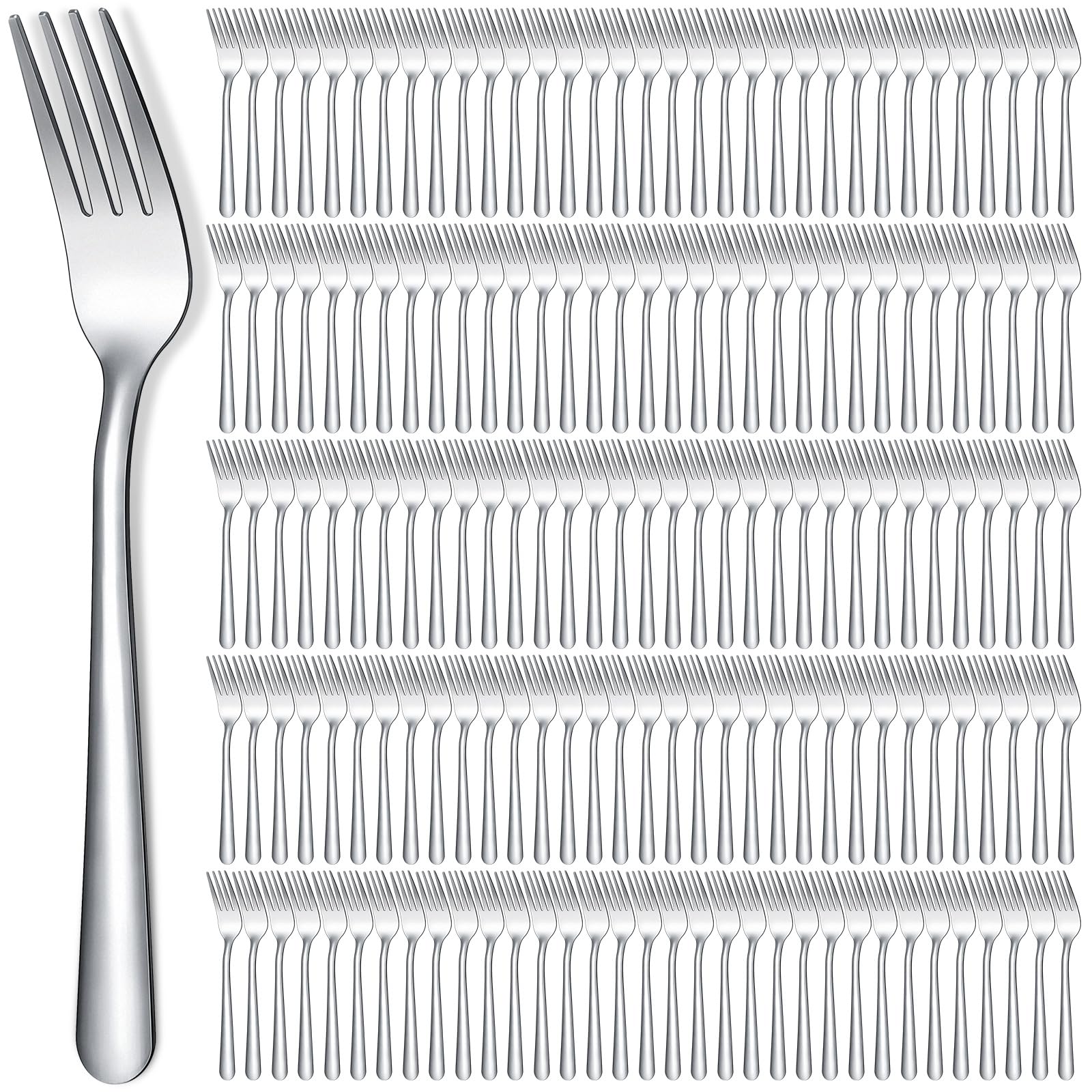 Syhood 400 Pcs Stainless Steel Dinner Forks Set 8 Inch Bulk Metal Forks Restaurant Silverware Mirror Polished Salad Dessert Utensils for Home Hotel Kitchen Event Supplies