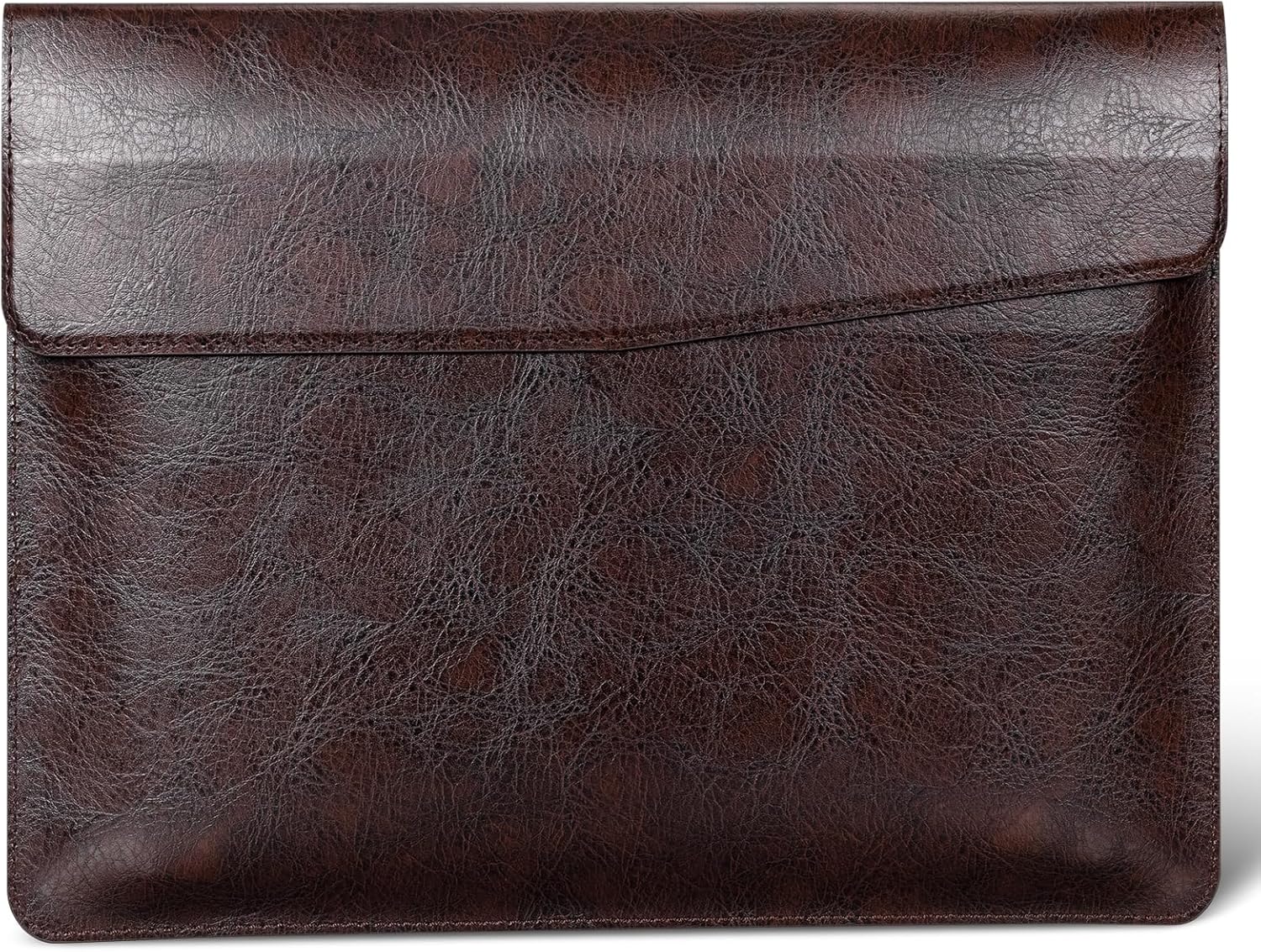 16 inch Genuine Leather Laptop Sleeve for MacBook Pro 16 Inch M4 M3 M2 M1 Pro/Max&MacBook Air 15 Inch M4 M3 M2 Case,Premium Protective Case Cover with Magnetic Closure - Vintage Mocha Brown