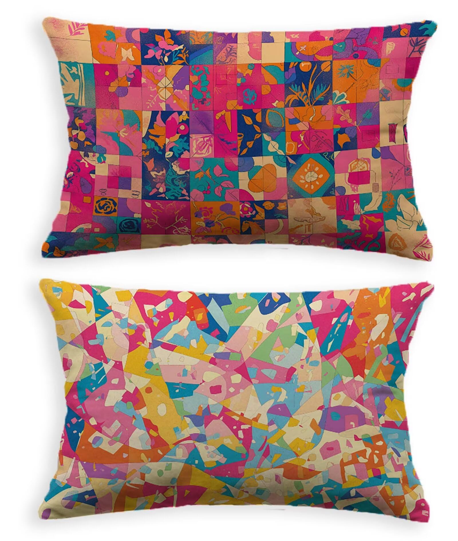 Housse de coussin 80x100 lot de 2 en velours avec fermeture éclair invisible