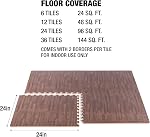 Tuiles de sol en mousse interlock AmStaff Fitness - Tapis en mousse EVA étanches et robustes, tapis de puzzle pour gymnase, aire de jeux, équipement, réduction du bruit - 24x24 po