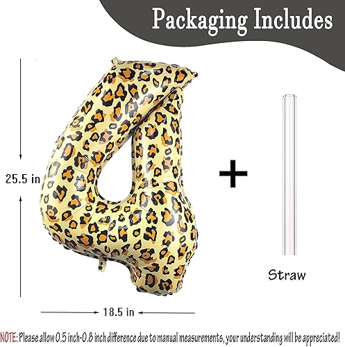 Miniatura 5 de Globos con números para decoraciones de fiesta de cumpleaños, 32 pulgadas, leopardo, guepardo, grande, globo de papel de aluminio de helio, globo de