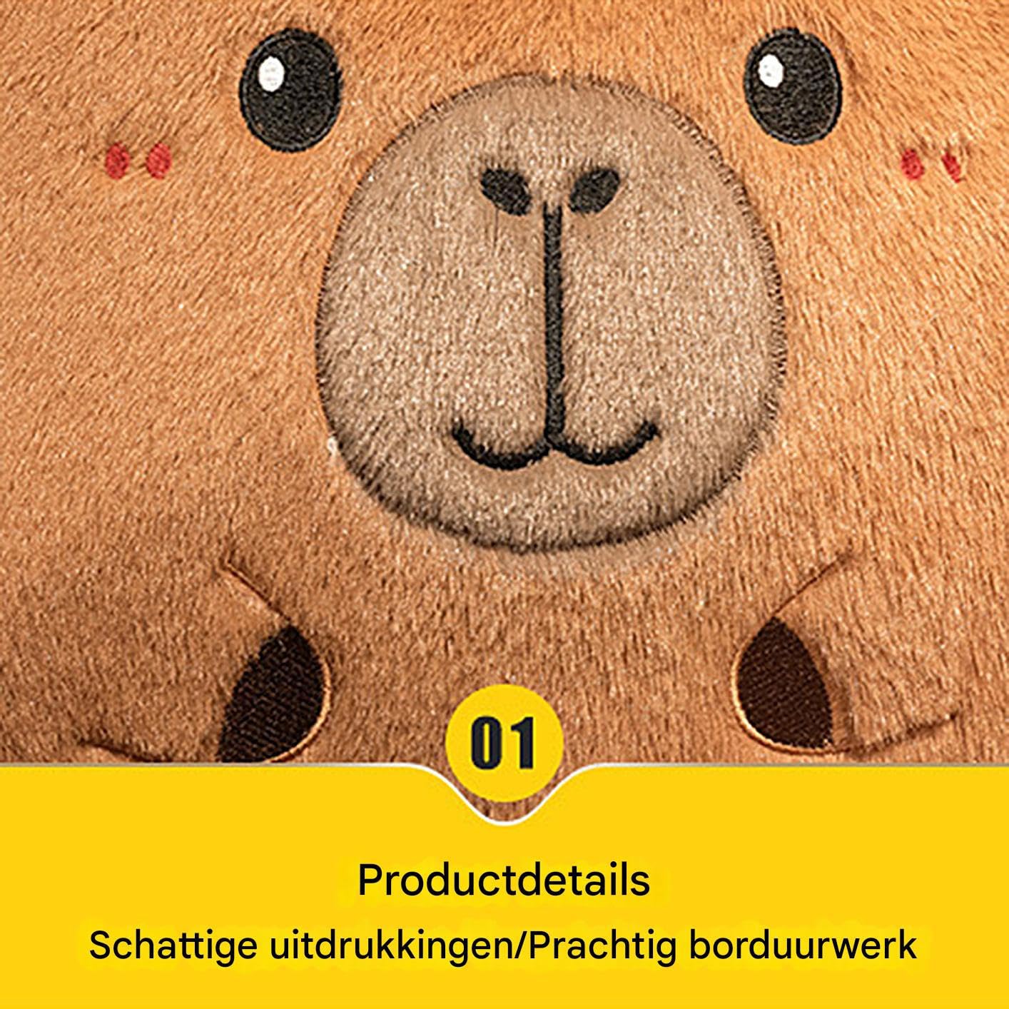 Cuscino ergonomico con design Capybara | Con braccioli cuscino per la schiena per letto | per adulti e bambini per sul pavimento seduti a guardare la TV in relax