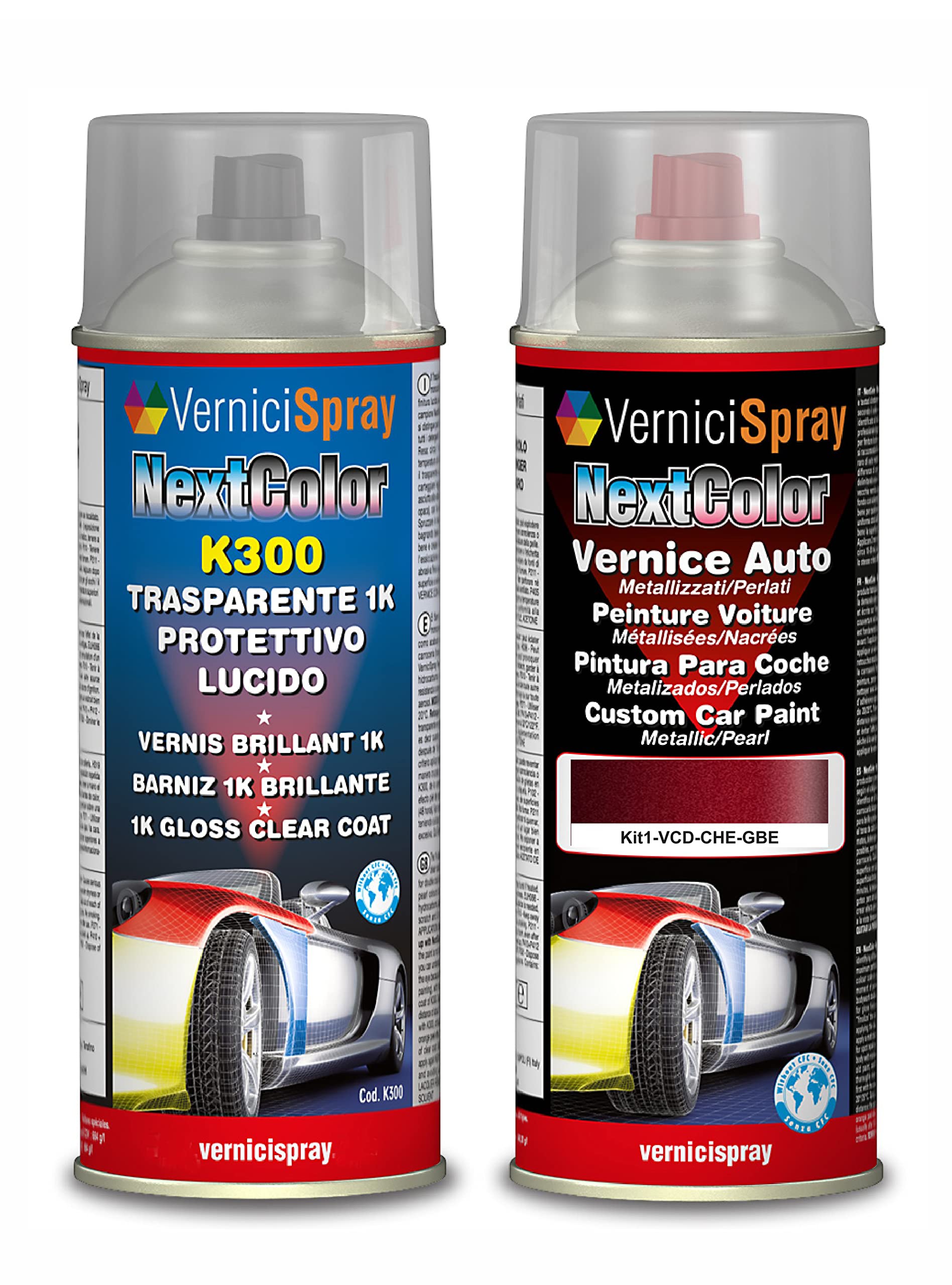 Sprayset für Auto, Spray, kompatibel mit Chevrolet Europa Cruze GBE CRYSTAL CLARET RED MET. – Lackreparatur-Set für die Karosserie, 400 ml