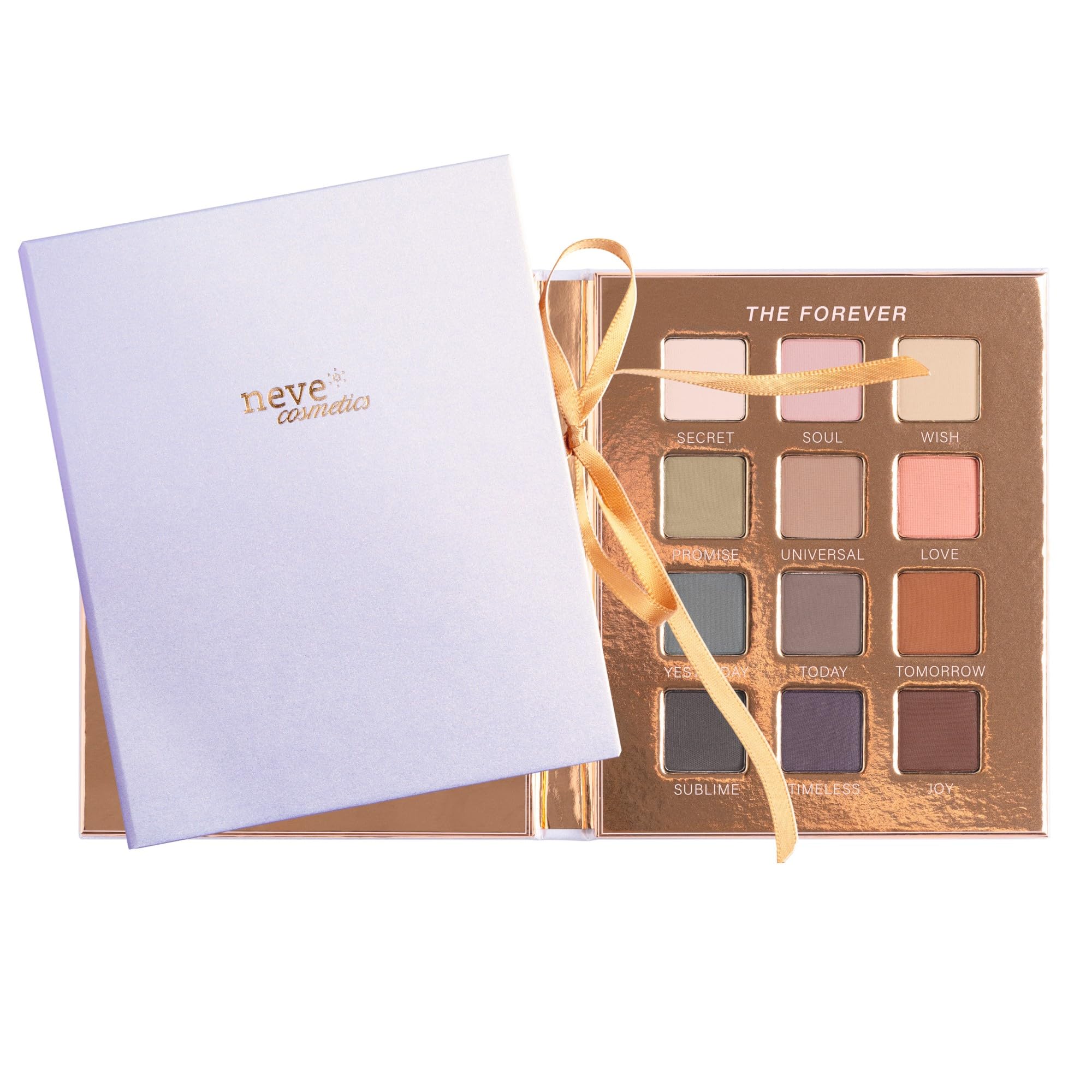 Neve Cosmetics ArtDiary Palette, 12 ombretti matte classici e versatili | "The Forever"