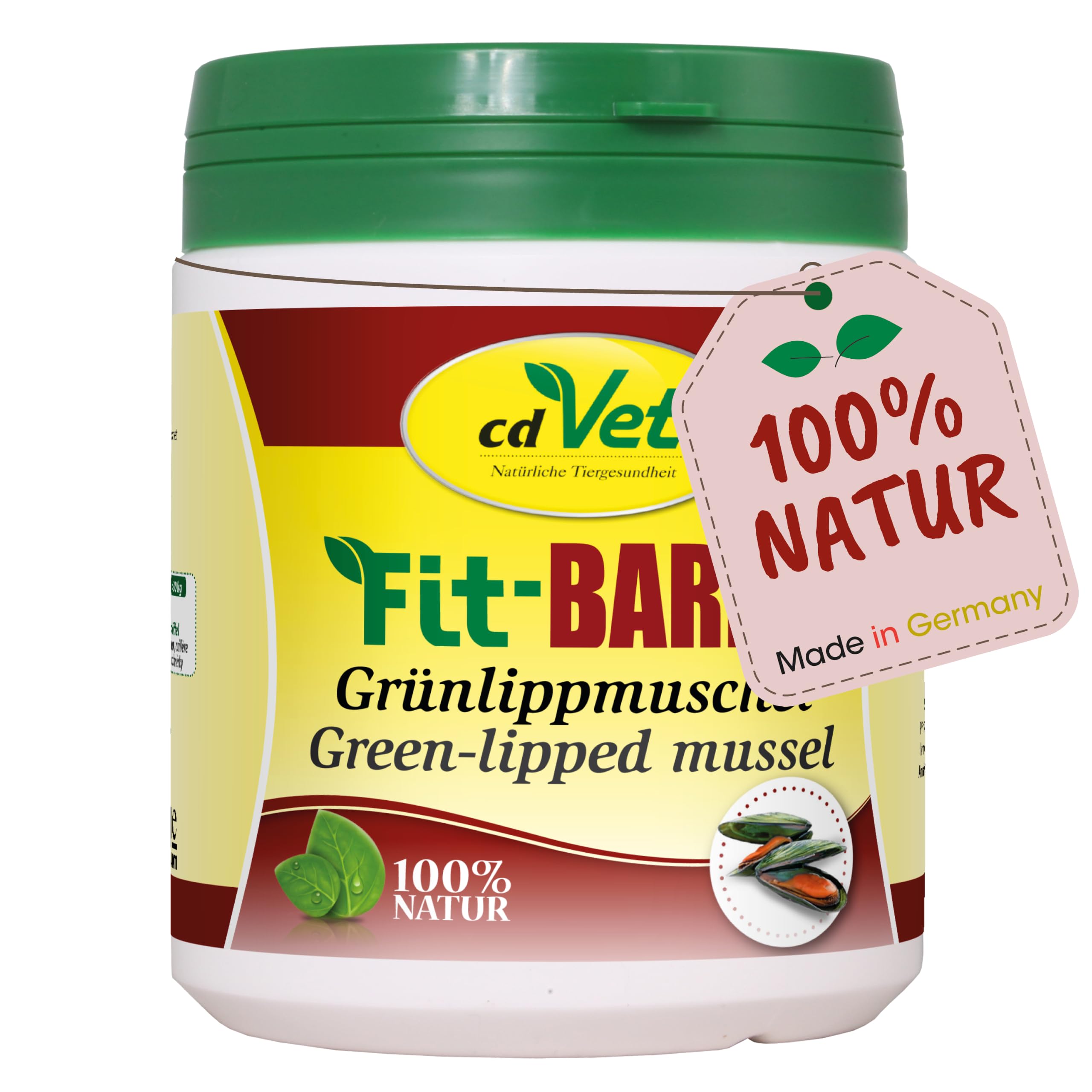 cdVet Naturprodukte Fit-BARF Grünlippmuschel 400 g - Katze & Hund - Schleimhaut - Funktionalität und Elastizität der Harnblase - Vitalität - Stoffwechsel - Haut - Vitamine - Rohfütterung - BARFEN -
