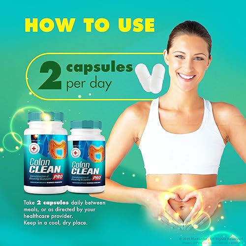 Miniatura 6 de rize labs Colon Clean Pro Capsules, píldoras totalmente naturales para aliviar la hinchazón, fórmula avanzada para la salud intestinal (60 cápsulas)