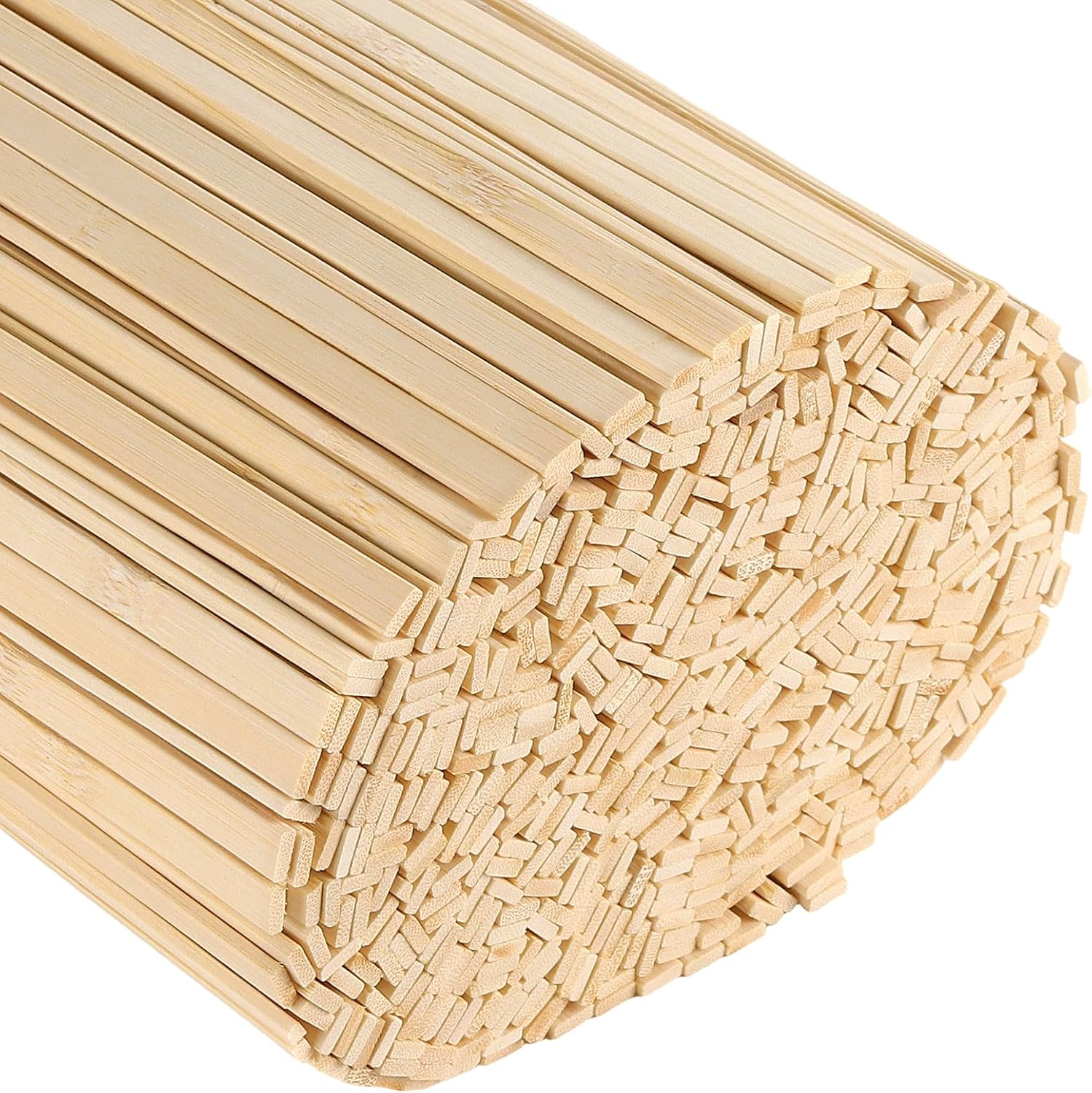 SHEUTSAN 600 Pcs 12 x 3/8 Inch Bamboo Flat Sticks, 1/8 inch Thickness Wood Craft Sticks for DIY, Arts Projects