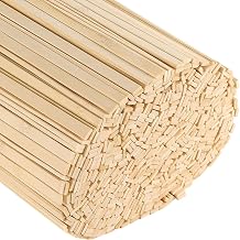 SHEUTSAN 600 Pcs 12 x 3/8 Inch Bamboo Flat Sticks, 1/8 inch Thickness Wood Craft Sticks for DIY, Arts Projects